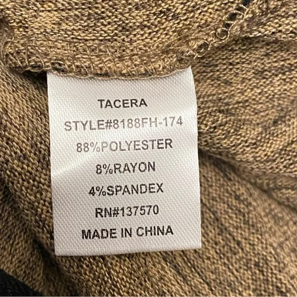 TACERA Women’s Brown Taupe Pullover Long Sleeves Attached Necklace Dress Medium. - Picture 5 of 8